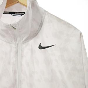 ナイキ NIKE DRI-FIT ハーフジップ ウインドブレーカー ウインドジャケット プルオーバー 総柄 M ライトグレー 0915 レディース
