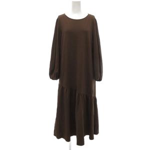 プラステ PLST 美品 ワンピース ロング 長袖 M 茶 ブラウン /BS ■YHS4 レディース