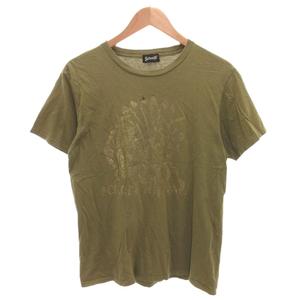 ショット SCHOTT NYC プリント Tシャツ 半袖 カーキ /FF ■YHS4 メンズ