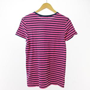 ラルフローレン RALPH LAUREN SPORT Tシャツ カットソー 半袖 ボーダー ロゴ刺繍 M ピンク ネイビー 0929 レディース