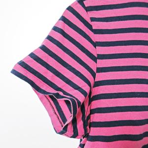 ラルフローレン RALPH LAUREN SPORT Tシャツ カットソー 半袖 ボーダー ロゴ刺繍 M ピンク ネイビー 0929 レディース