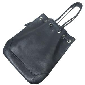 ペッレモルビダ PELLE MORBIDA ビームス BEAMS 別注 極美品 巾着バッグ シュリンクレザー ドローストリングバッグ 皮革 ネイビー メンズ レディース