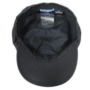 プラダ PRADA 美品 RE NYLON ナイロン トライアングルプレート キャスケット 1HC551 三角ロゴ ハンチング 帽子 国内正規 黒 ブラック S ■MNK2 レディース