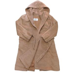 マックスマーラ MAX MARA 美品 白タグ リアルト アルパカ フーデッドコート ベルテッド リバーコート キャメル ブラウン 40 ■MNK2 レディース