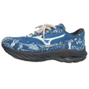 未使用品 ミズノ MIZUNO × Buaisou Wave Rider β 世界300足限定 希少 レア D1GD244101 ブアイソウ ウエーブ ライダー ベータ スニーカー 藍染 ブルー/ホワイト US8 26cm ■MNK2 メンズ