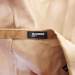 ジルサンダー JIL SANDER NAVY ネイビー シルク タック スカート 膝丈