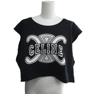 セリーヌ CELINE 美品 23SS トリオンフ クロップド Tシャツ プリント 