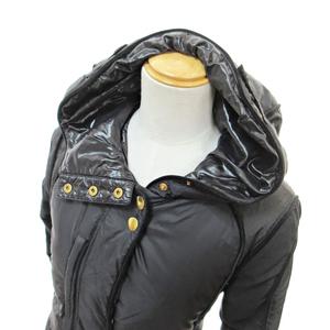 グッチ GUCCI GG柄 ダウンコート ダウンジャケット フーディ 36 黒 ブラック ■MNK3 レディース