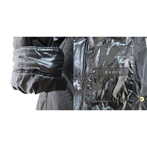 グッチ GUCCI GG柄 ダウンコート ダウンジャケット フーディ 36 黒 ブラック ■MNK3 レディース