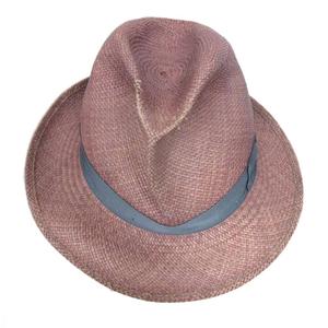 ボルサリーノ Borsalino ストローハット 中折れ 帽子 62 茶 ブラウン