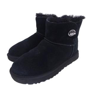 アグ オーストラリア UGG australia ミニ ターンロック ブリング ムートンブーツ ショートブーツ ラインストーン 装飾 24cm 黒 ブラック 1098354 0115 レディース