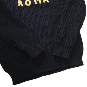 フェンディ FENDI Embroidered Roma Logo Wool Knit Sweater ロゴ刺繍