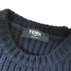 フェンディ FENDI Embroidered Roma Logo Wool Knit Sweater ロゴ刺繍