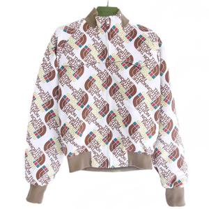 グッチ GUCCI × ザ ノースフェイス THE NORTH FACE コラボ 美品 WEB PRINT BOMBER JACKET 648866 ボンバージャケット ロゴ柄 XS 白 茶 ホワイト ブラウン 系 ■MNK5 0209 メンズ
