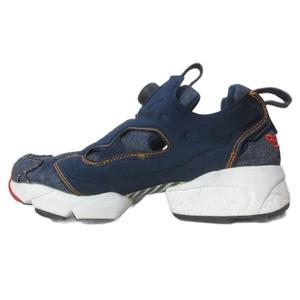 リーボック Reebok ×ZOZO インスタ ポンプフューリー デニム スニーカー シューズ 靴 UK4 23.5cm 紺 ネイビー IBO92 /X レディース
