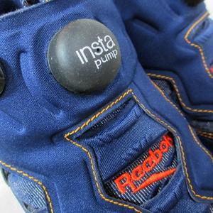リーボック Reebok ×ZOZO インスタ ポンプフューリー デニム スニーカー シューズ 靴 UK4 23.5cm 紺 ネイビー IBO92 /X レディース