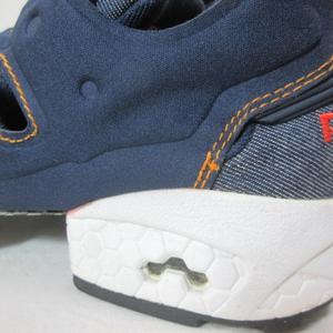 リーボック Reebok ×ZOZO インスタ ポンプフューリー デニム スニーカー シューズ 靴 UK4 23.5cm 紺 ネイビー IBO92 /X レディース