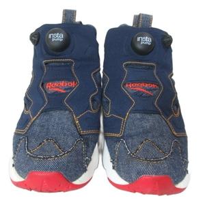 リーボック Reebok ×ZOZO インスタ ポンプフューリー デニム スニーカー シューズ 靴 UK4 23.5cm 紺 ネイビー IBO92 /X レディース