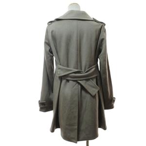 セリーヌ CELINE ウール アシンメトリー トレンチコート ベルトデザイン エポレット 36 ブラウン ■MNK7 レディース