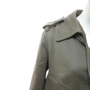 セリーヌ CELINE ウール アシンメトリー トレンチコート ベルトデザイン エポレット 36 ブラウン ■MNK7 レディース