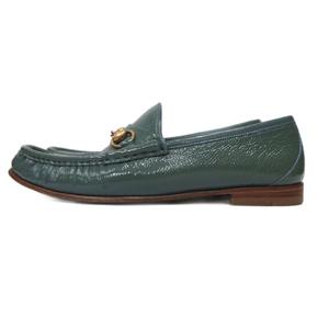 グッチ GUCCI 1953 ビットローファー エナメル グラデーション 7.5 緑 グリーン ブルー メンズ