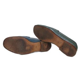 グッチ GUCCI 1953 ビットローファー エナメル グラデーション 7.5 緑 グリーン ブルー メンズ