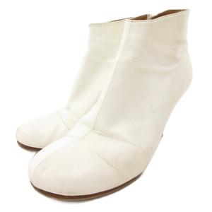 メゾンマルジェラ 22 Maison Margiela 22 サイドジップ ラウンドトゥアンクルブーツ シューズ ヒール 38 白 ホワイト 58WU0279 /JS IBO102 レディース