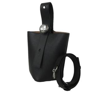 未使用品 ロエベ LOEWE ペブル バケットバッグ ミニ 2WAY ハンドバッグ ショルダーバッグ カーフレザー アナグラム 黒 ブラック AANBBBMX02 1100 ☆AA★ レディース