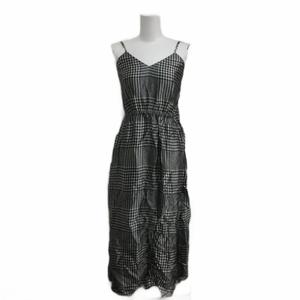 未使用品 エムエムシックス メゾンマルジェラ MM6 Maison Margiela タグ付 21SS ジャージー キャミソールワンピース 千鳥格子 38 黒 ブラック 白 ホワイト レディース