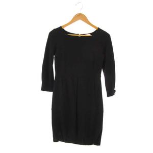 マックス コー Max Co ワンピース コクーンスカート 膝丈 長袖 無地 黒 S レディース 103 ベクトルパーク