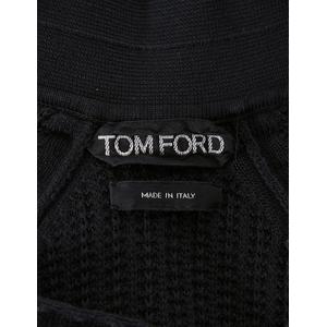 トムフォード TOM FORD ニット ポロシャツ 黒 ブラック S トップス 