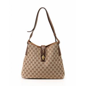 グッチ GUCCI ショルダーバッグ ベージュ こげ茶 ブラウン GG柄 