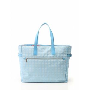 シャネル CHANEL トートバッグ 水色 ライトブルー ナイロン キャンバス