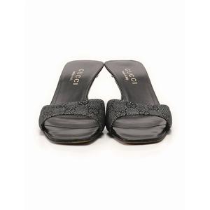 グッチ GUCCI ミュール サンダル ヒール 黒 ブラック GG柄 22.5cm 