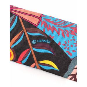 エルメス HERMES スカーフ ツイリー 黒 マルチカラー 小物