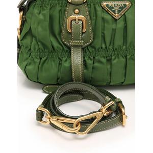 プラダ PRADA ハンドバッグ ショルダーバッグ 緑 グリーン ゴールド 