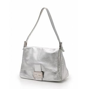 フェンディ FENDI ショルダーバッグ マンマバケット シルバー レザー
