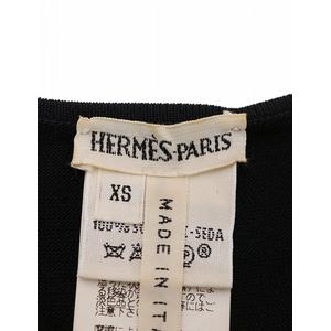 エルメス　ノースリーブハイネックシルクニット セーター　ベスト HERMES エルメス ノースリーブニット サイズL ブラック シルク