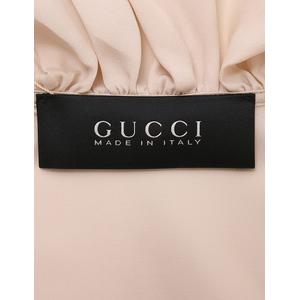 グッチ GUCCI チュニック シャツ ブラウス ベージュ S トップス 長袖 