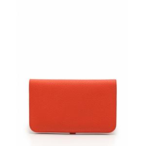 エルメス HERMES 長財布 ドゴン GM オレンジ ピンク シルバー X刻印