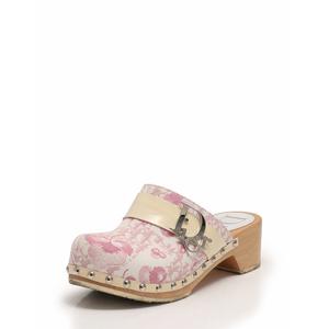 クリスチャンディオール Christian Dior サンダル サボ ピンク 白 22cm 