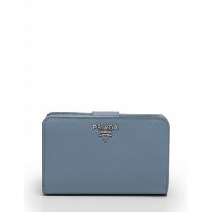 プラダ PRADA 財布 二つ折り 水色 ライトブルー 小物 サフィアーノ 