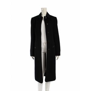 フェンディ FENDI ロングコート ステンカラー 黒 ブラック L アウター