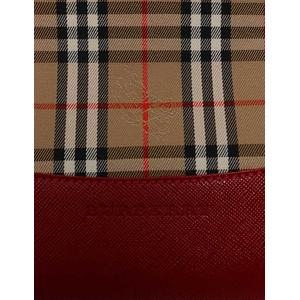 バーバリー BURBERRY ハンドバッグ トートバッグ ベージュ 赤