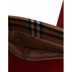 バーバリー BURBERRY ハンドバッグ トートバッグ ベージュ 赤