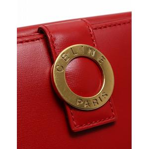 セリーヌ CELINE 財布 二つ折り Wホック 赤 レッド 小物 レザー