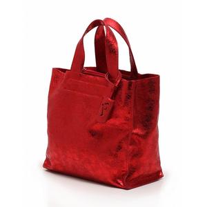 フルラ FURLA トートバッグ ハンドバッグ 赤 レッド レザー ラメ 