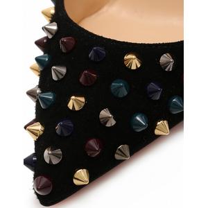 即日発送[美品]　Louboutin　ブラック　スエード　パンプス　スタッズ付き Jenlove Alta - パンプス - レザー - ブラック - ウィメンズ