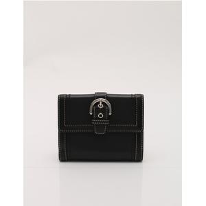 コーチ COACH 財布 二つ折り Wホック 黒 ブラック 小物 レザー  