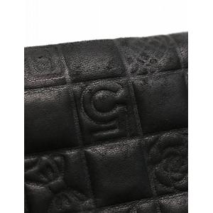シャネル CHANEL 財布 二つ折り アイコンライン Wホック 黒 ブラック 